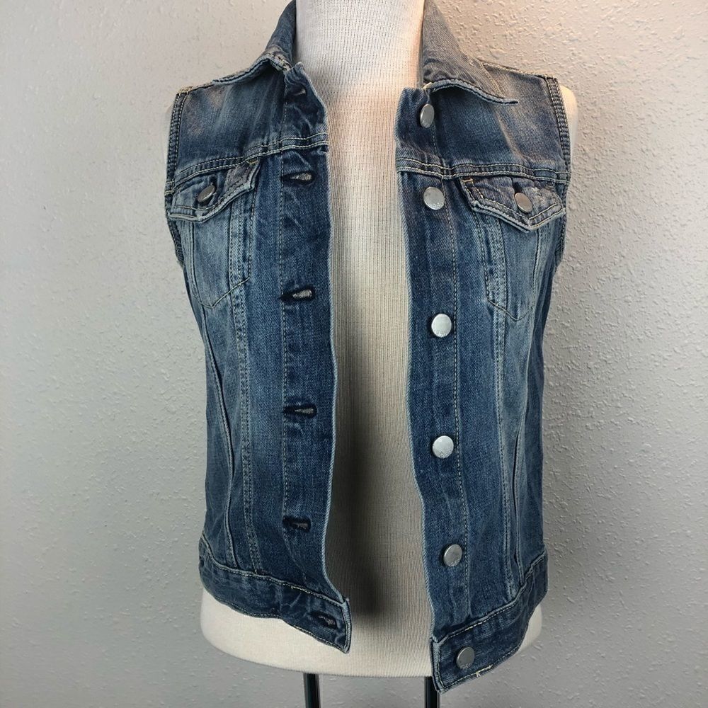 GAP 1969 lightly Distressed Denim Vest Size XS
